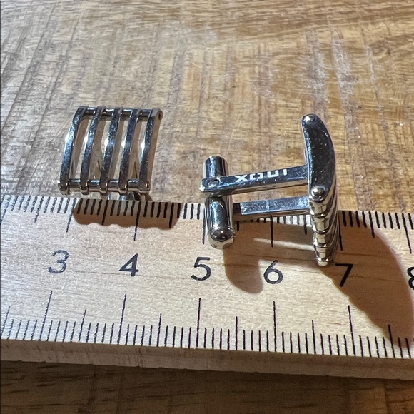 INOX polished steel bar cufflinks - Picture 5 of 5